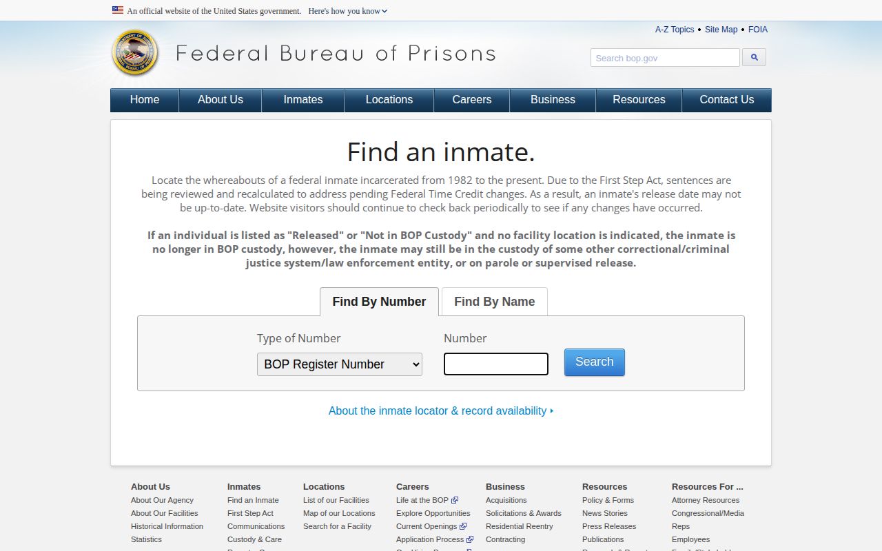 Federal inmate locator used after a Crenshaw County federal custody transfer