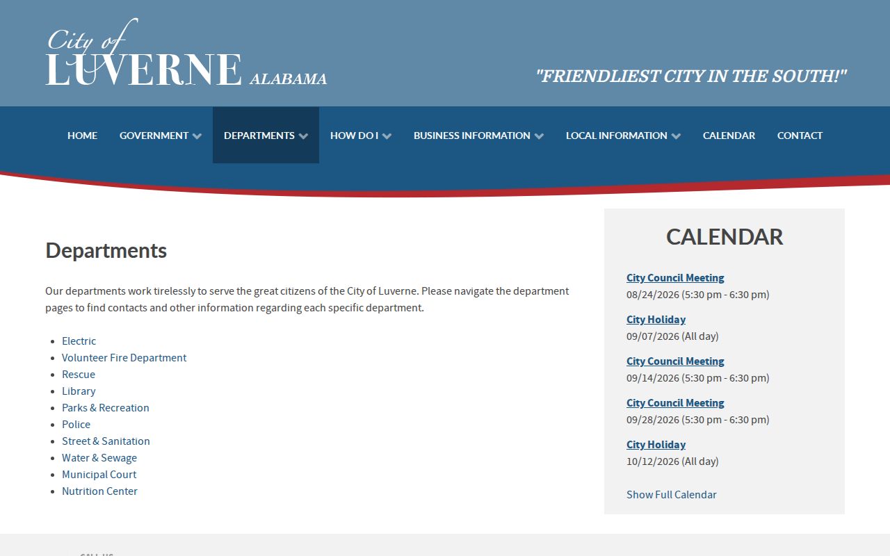 Luverne Police Department arrest records navigation in Crenshaw County